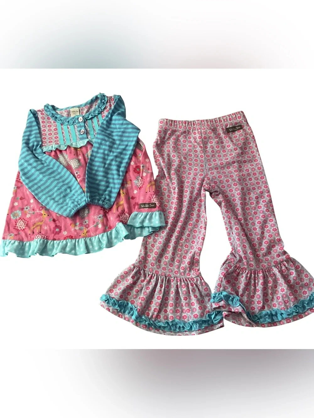 Matilda Jane Pjs set floral deer ruffles